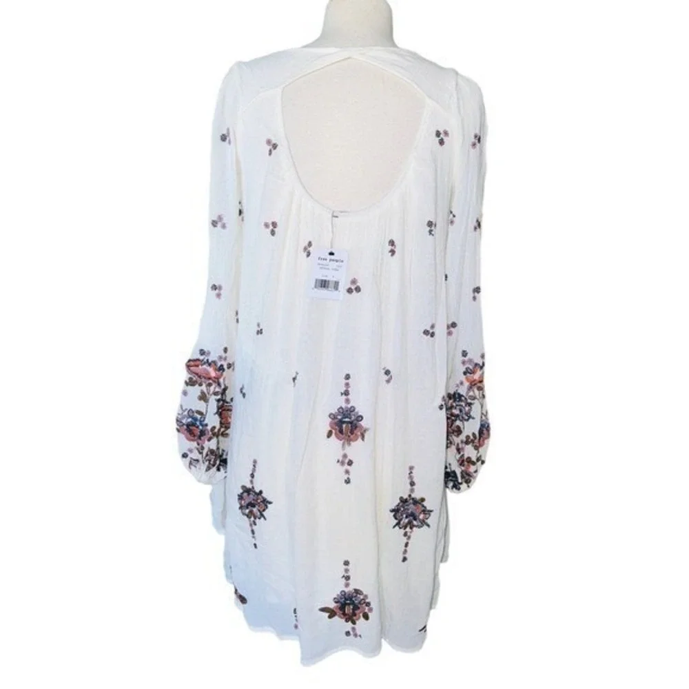 FP1 NWT Free‎ People Oxford Embroidered Mini Dress Retail $128 Cream Ivory Small